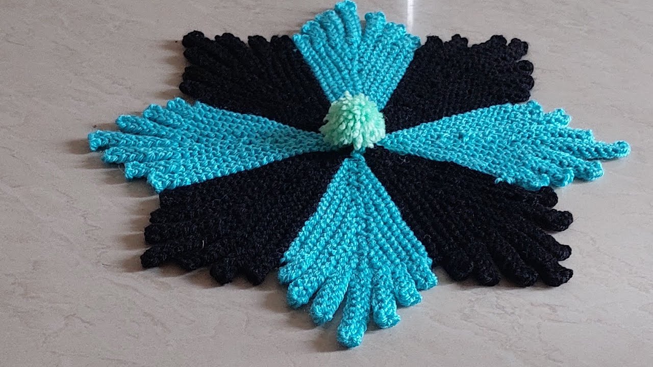 नई डिजाइन में फूल आकार का बहुत ही खूबसूरत पायदान || Woolan Doormat