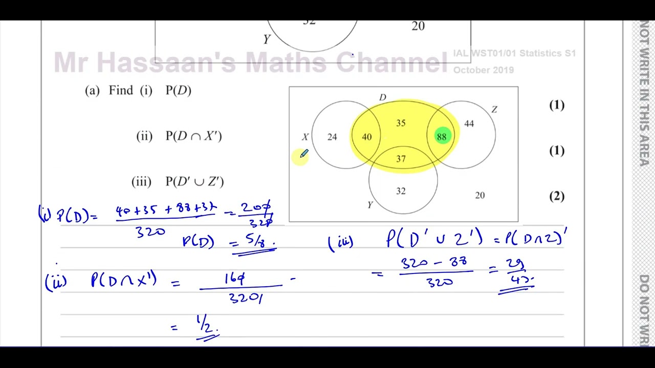 WST01/01, (Edexcel), IAL, S1, OCT 2019, Q5, Probability & Venn Diagrams, Conditional Probability