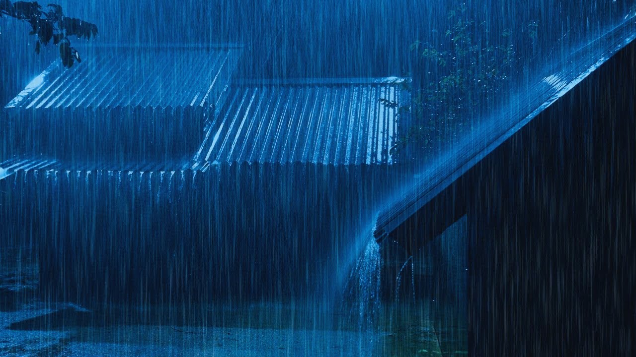 Rain On An Ancient Roof For Sleeping - Deep Sleep With Heavy Rain & Thunder Sound At Night 🌧️