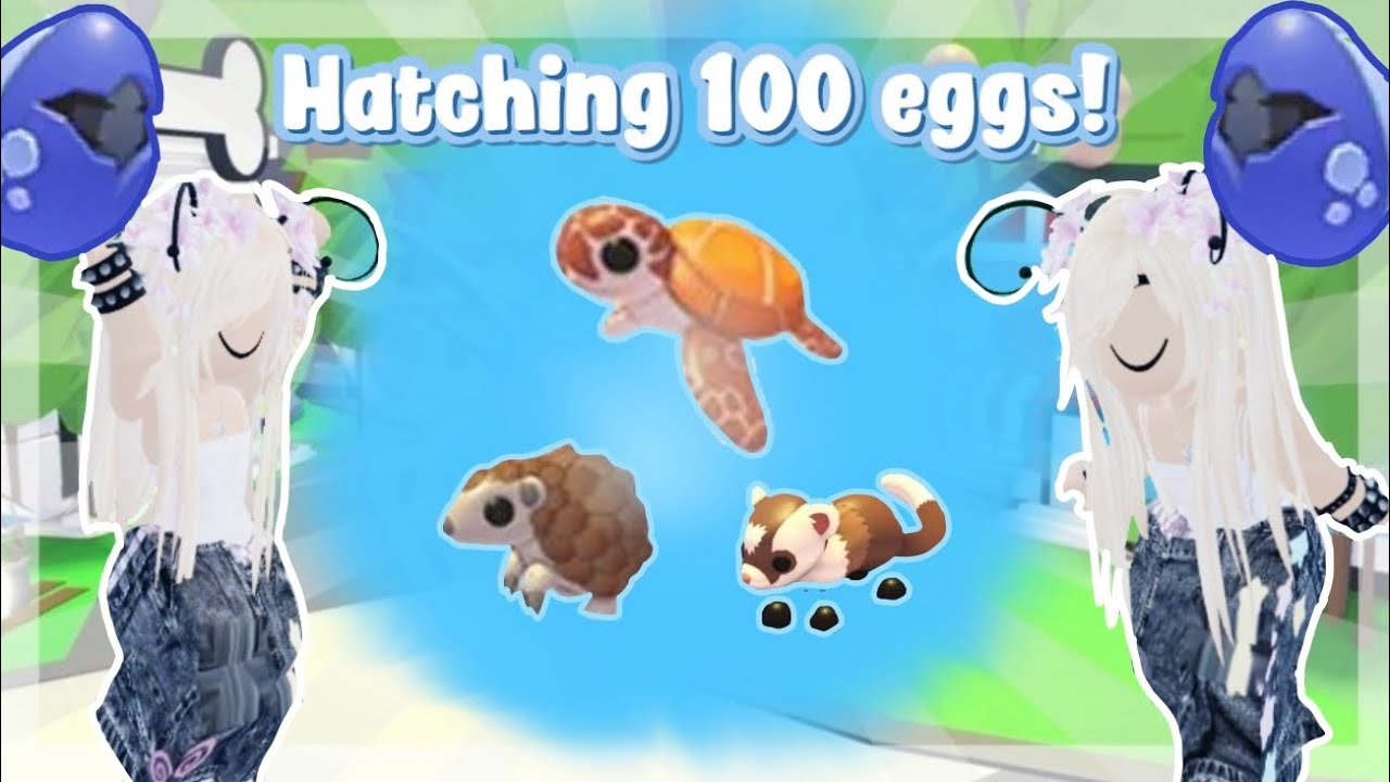 Hatching 100 of the BRAND NEW adopt me endangered eggs!!! 