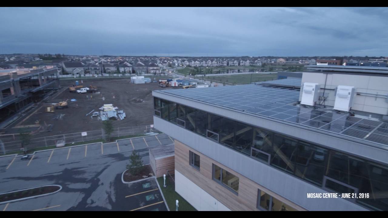 Flyover of The Mosaic Centre in Edmonton's Summerside Community