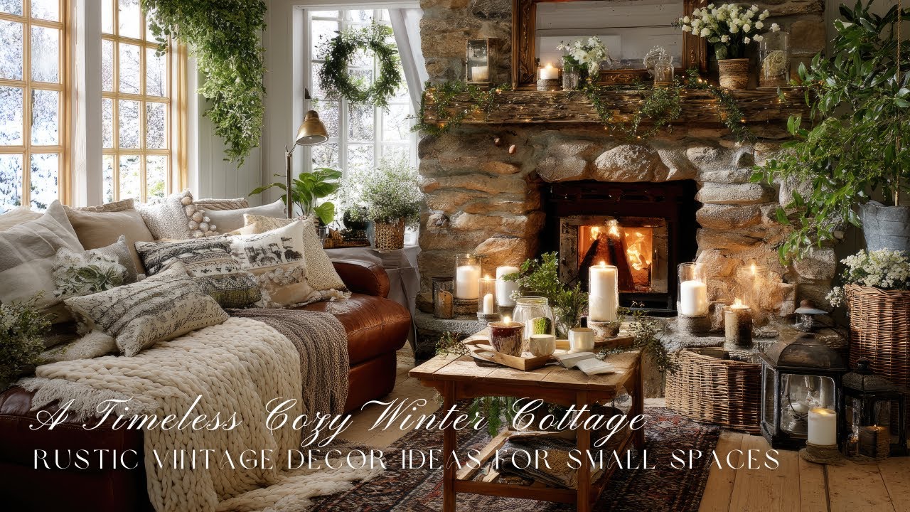A Timeless Cozy Winter Cottage ❄️| Rustic Vintage Decor Ideas for Small Spaces