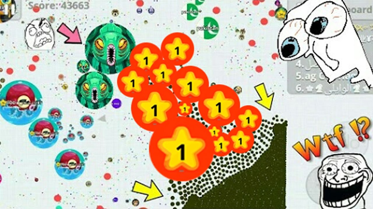 AGAR.IO MOBILE - 1 LVL1 NOOB vs. 1000 HACKER! FIRST EVER LVL1 TAKEOVER! MASSIVE DOUBLESPLITS!AGAR.IO