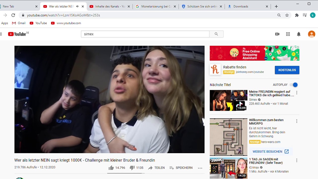 Wer als letzter NEIN sagt kriegt 1000€   Challenge mit kleiner Bruder & Freundin   reagtion german