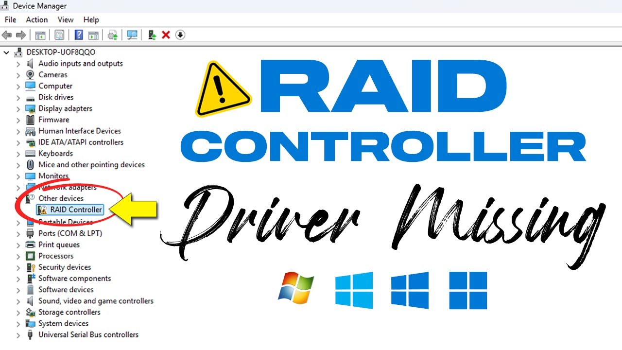 Загрузите и установите отсутствующий драйвер RAID-контроллера в Windows 11/10/8/7