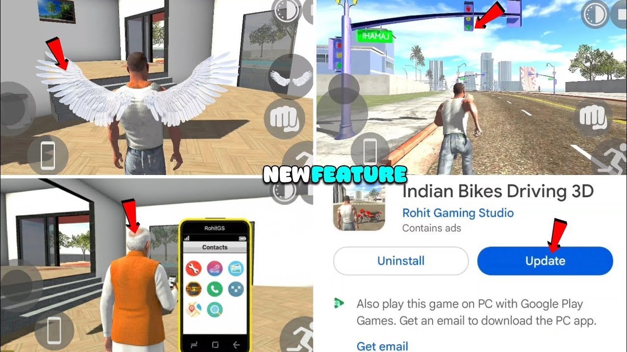 Indian Bikes Driving 3d New ALL Cheats Code Of New Update | New Wings Feature And Trafic Light 