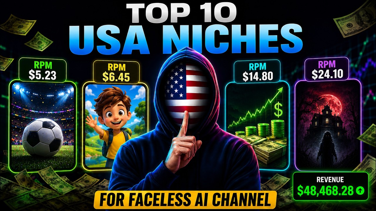 I Found Top 10 USA Niches for Faceless AI Channels Making $50,000/Month in 2026