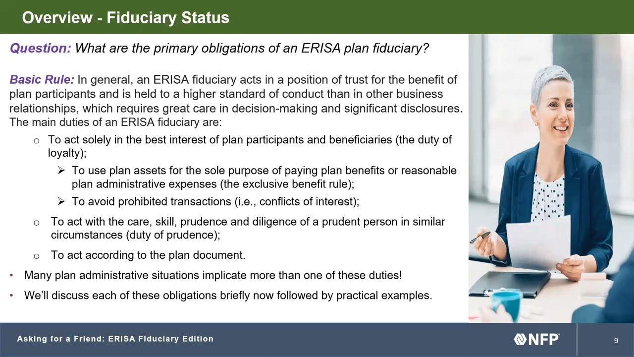 Webinar &ndash; Asking for a Friend: ERISA Fiduciary Edition