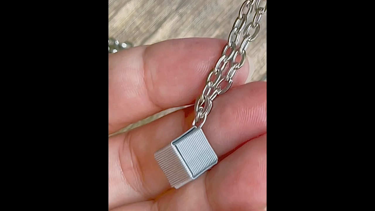 cube necklace#stapler pin craft#shorts