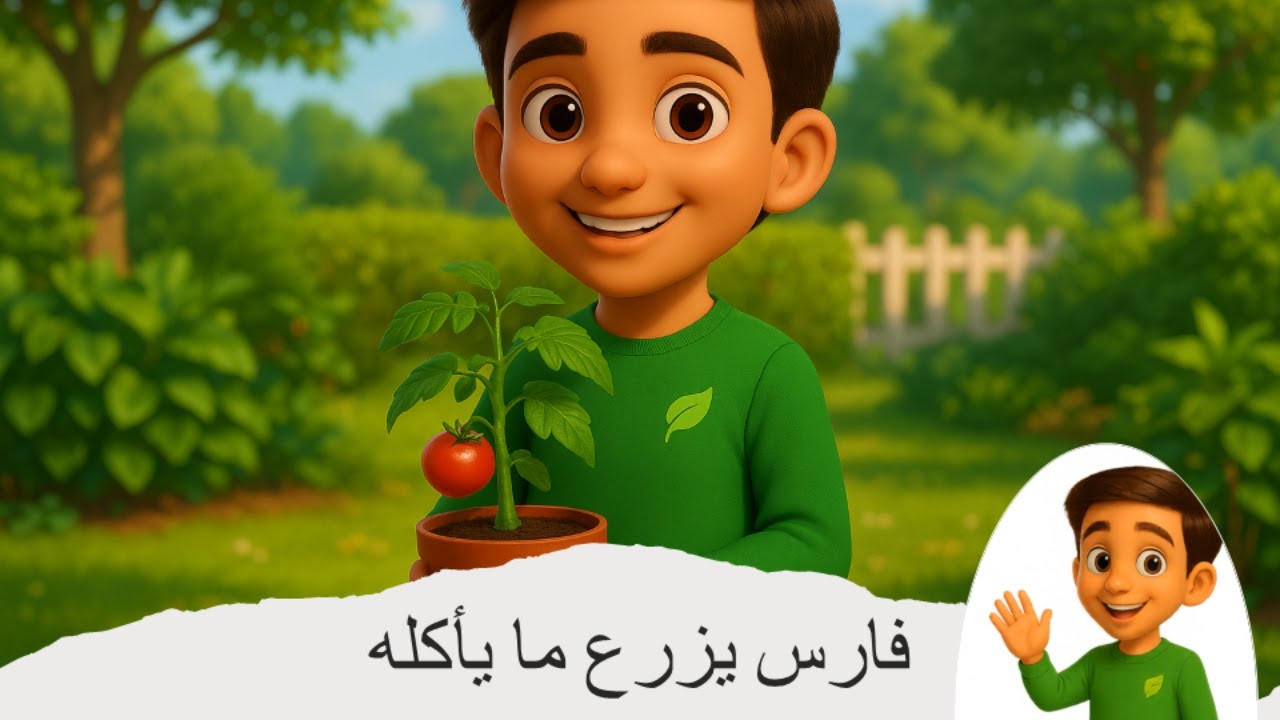 فارس يزرع ما يأكله #الاستدامة #environmentallearning #العادات الخضراء