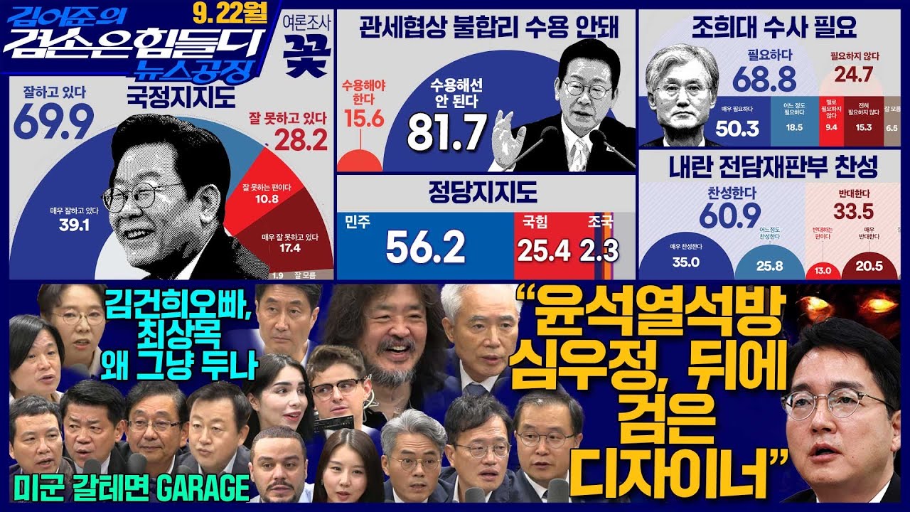 김어준의 겸손은힘들다 뉴스공장 2025년 9월 22일 월요일 [김혜민, 박주민, 이건태, 양부남, 김기표, 홍사훈, 노영희, 김용남, 주진우, 여론조사, 겸손NSC, 동네사람들]