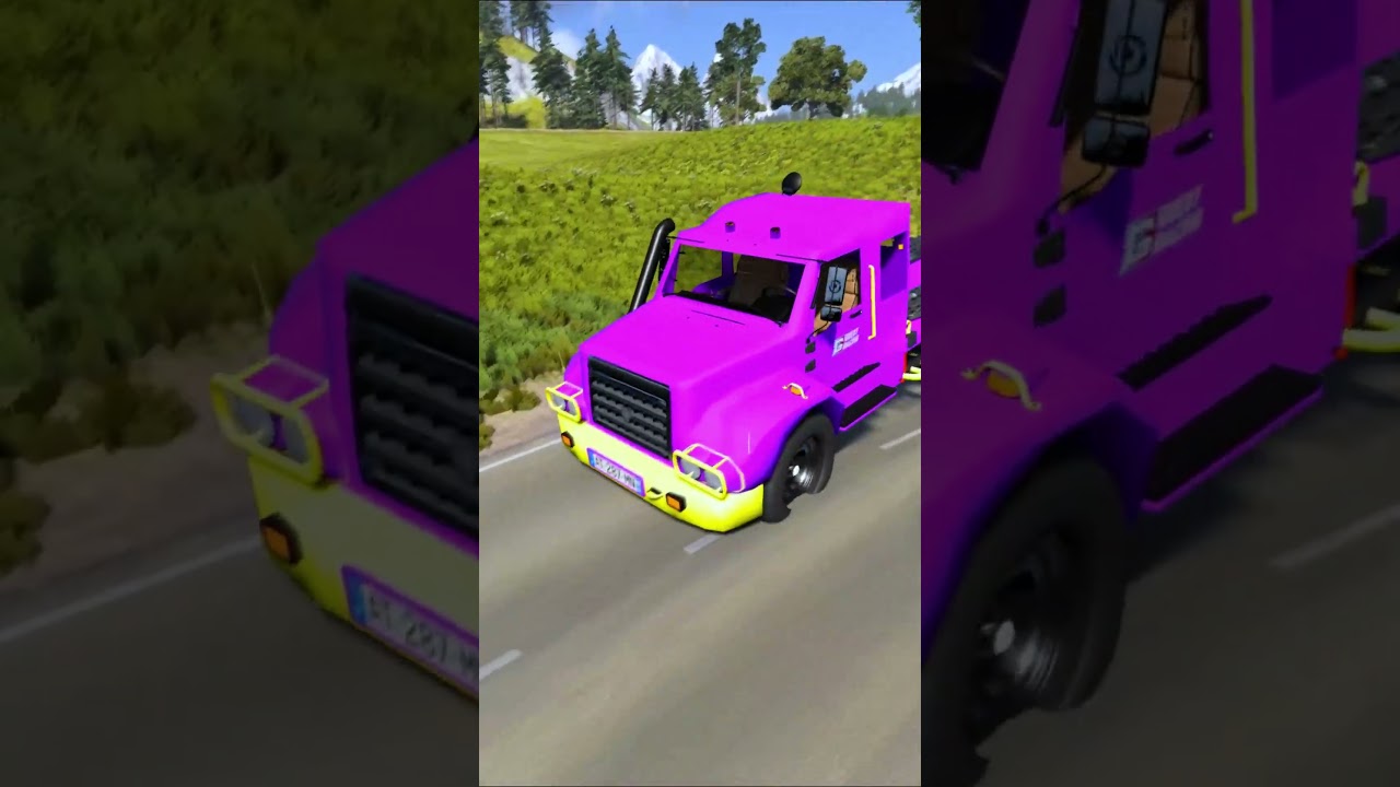 TRUCK vs WATER HOLE 😱 #truck #potholes #cargames #snowrunner #beamngdrive