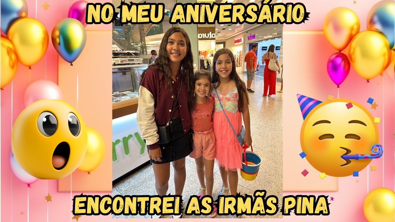 No meu aniversário de 9 anos encontrei as Irmãs Pina no Shopping em Niterói Rj 😊#irmaspina