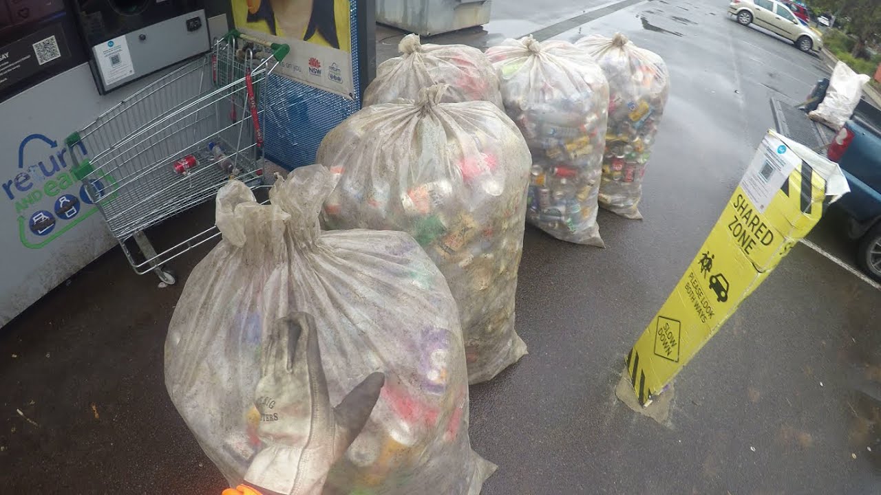 DUMPSTER DIVING WE CASHED IN 1121 UNITS GLASS 6985 UNITS CANS, PLASTIC AND CARTANS