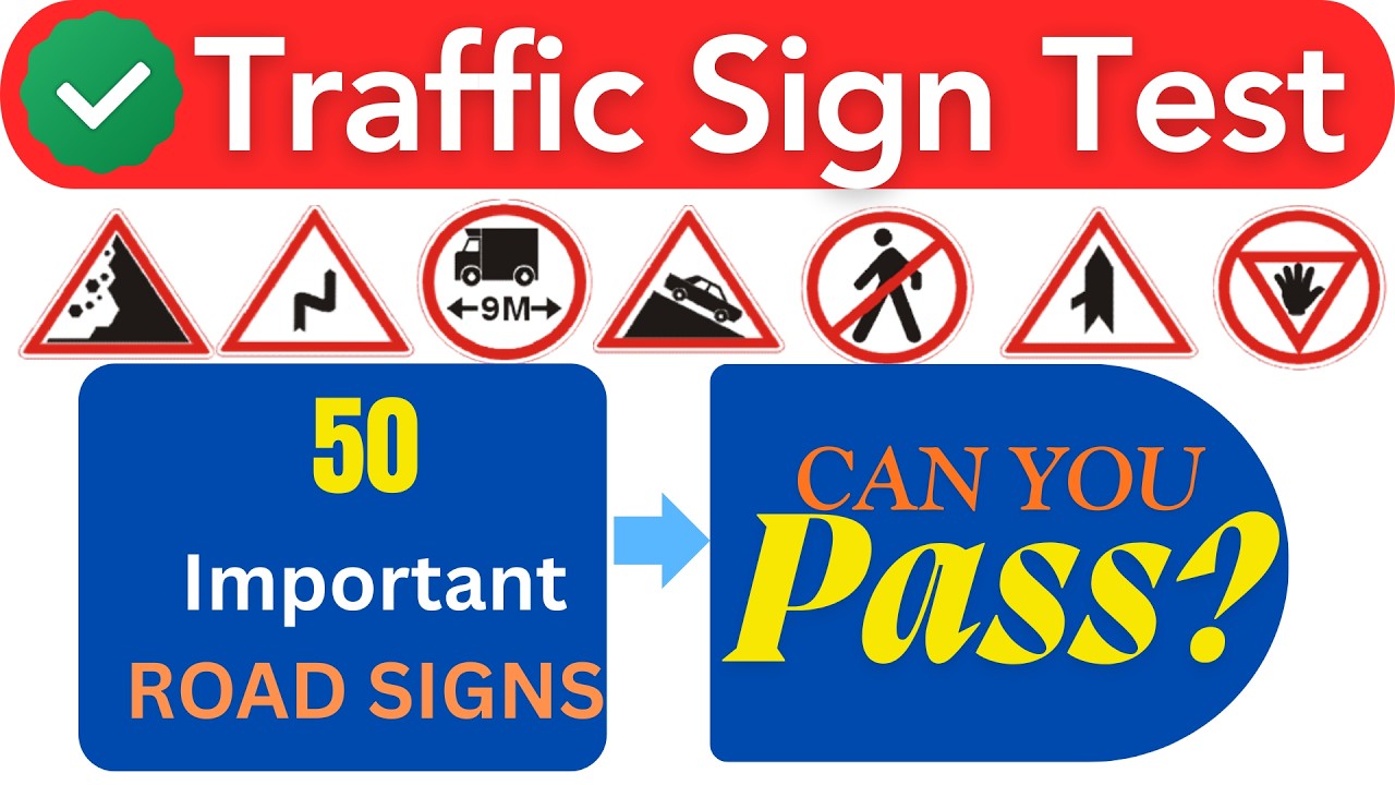 50 Traffic Signs MCQs Test with Answers | Driving License Test Practice | Road signs | E sign Test