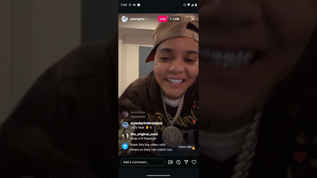 YOUNG MA ig live