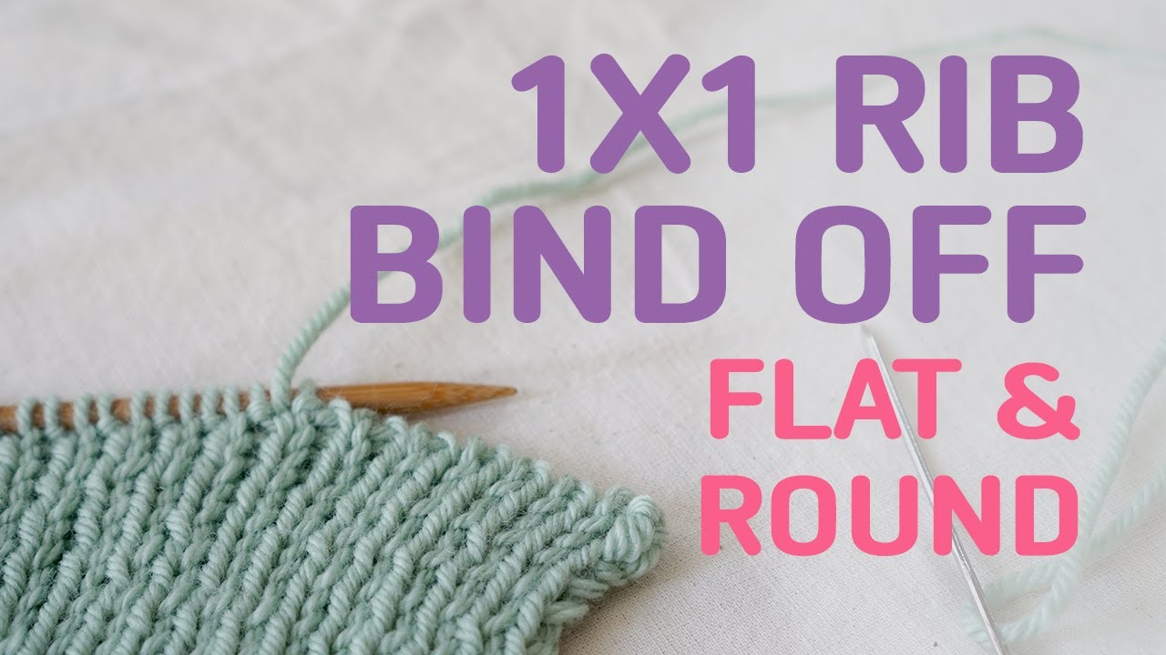 1코 고무뜨기 코막기 :  평면뜨기와 원통뜨기 코막는법 Tubular Bind Off in flat and round