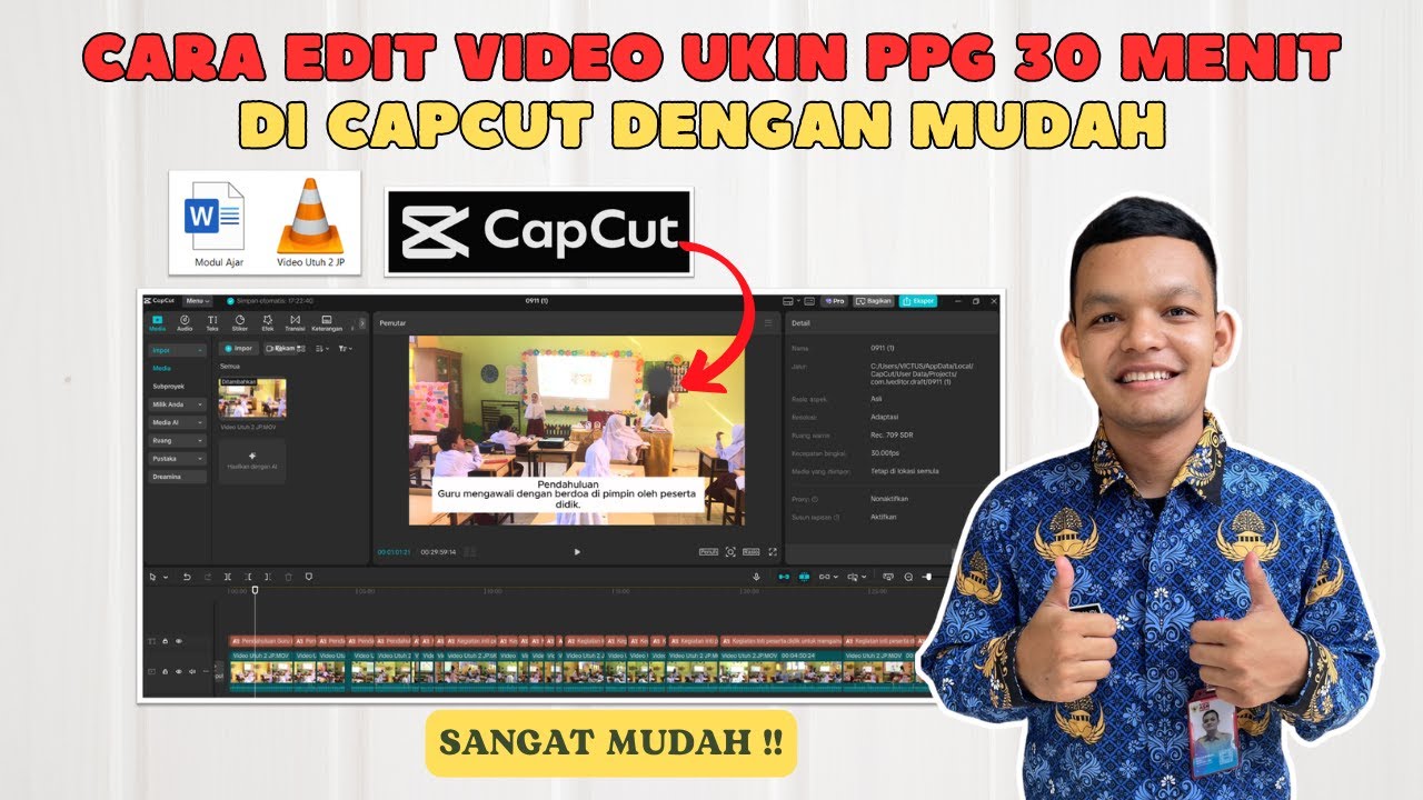 Cara Edit Video UKIN PPG 30 Menit Di Capcut Dengan Mudah