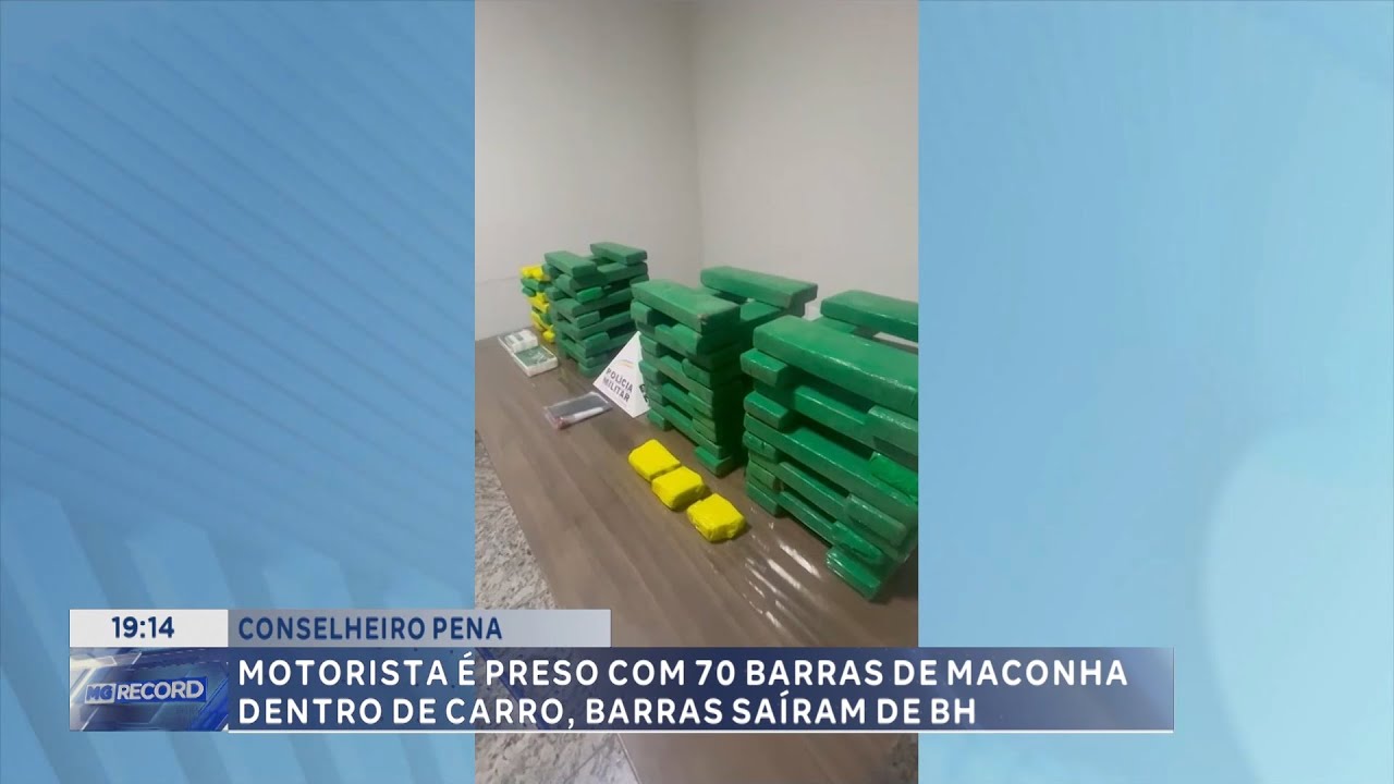 Conselheiro Pena: Motorista é Preso com 70 Barras de Maconha dentro de Carro, Tabletes saíram de BH.