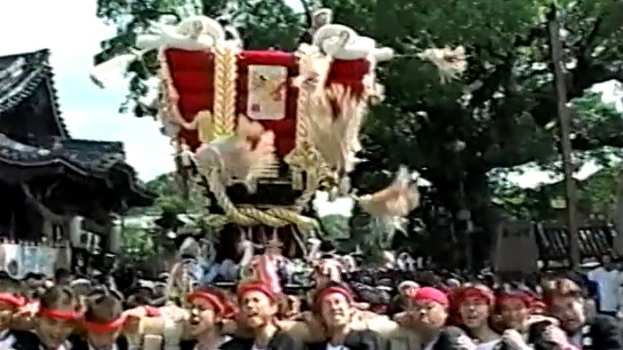 【百舌鳥八幡宮月見祭】平成14年(2002年) 赤畑町ふとん太鼓　宮入1番　2002year mozu futon festival