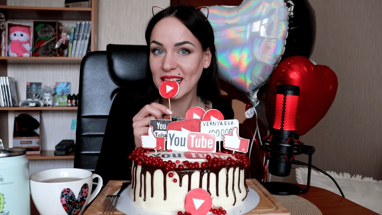 MUKBANG |  Торт на 100 тыс. подписчиков | Cake 100 000 subscribers | не ASMR