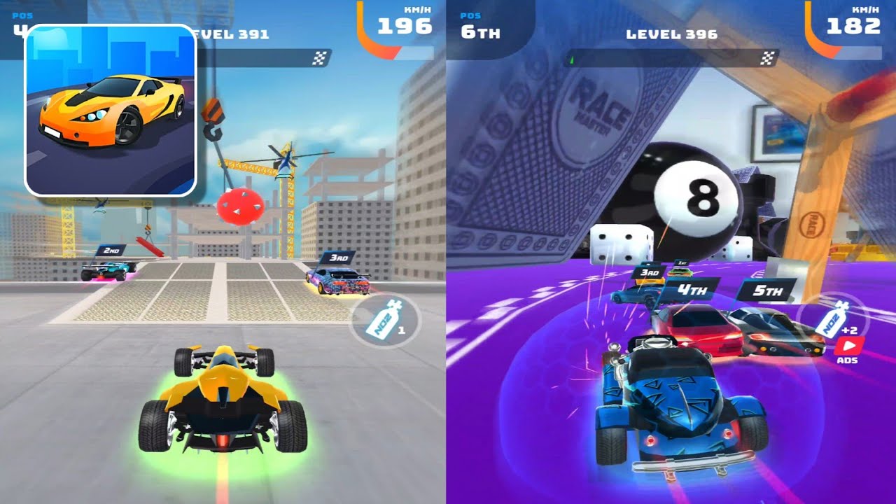Race Master 3D Gameplay Levels 391 to 400 Double Screen