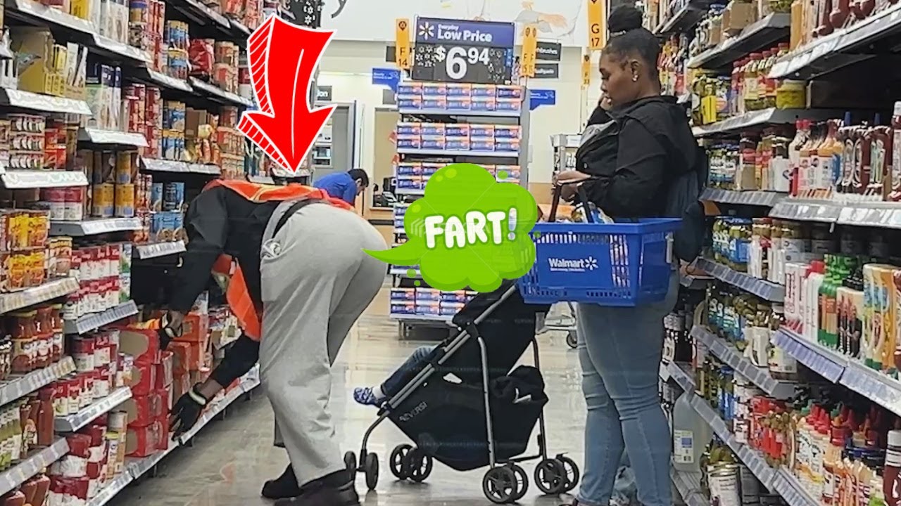 Fat Guy Farts On People Of Walmart!!