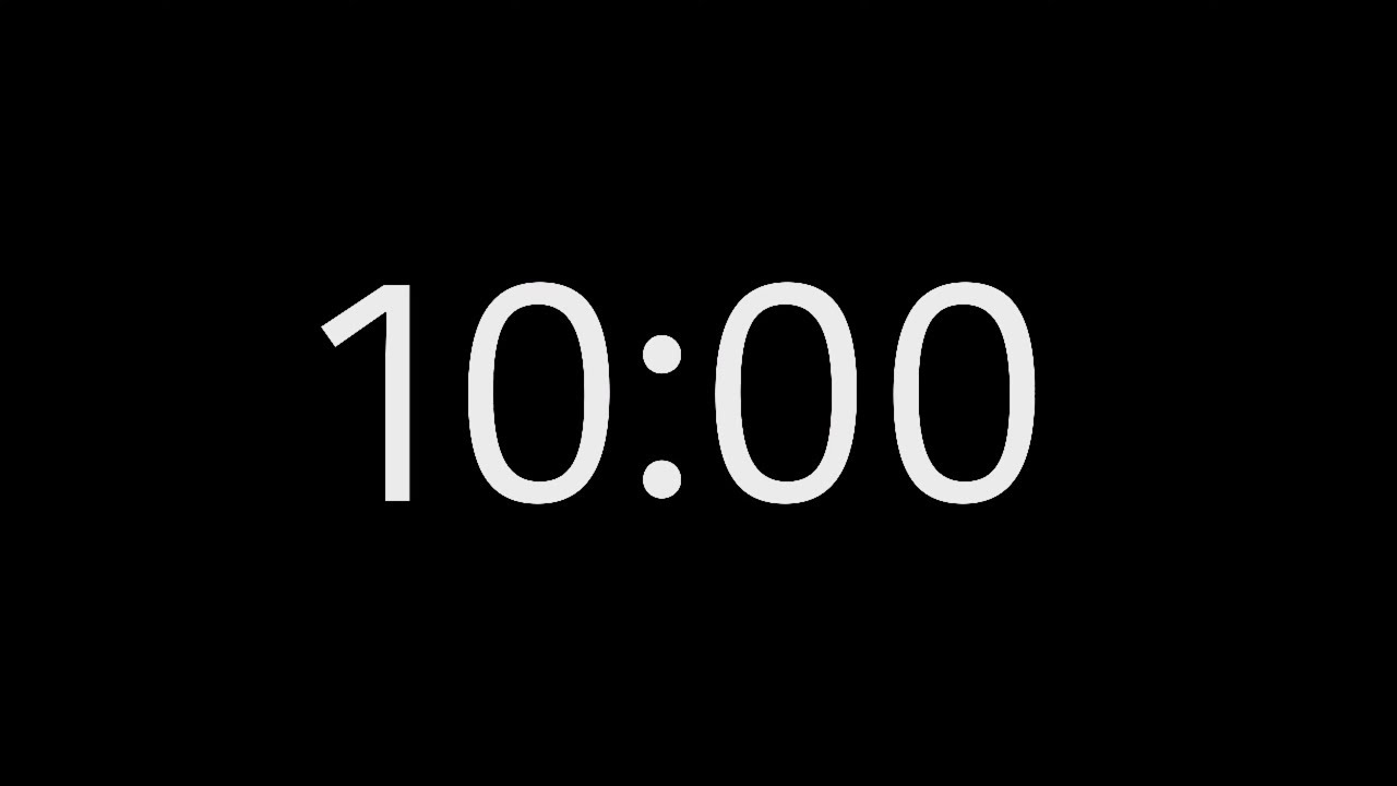 10 Minutes Countdown Timer 4K (no sound) - Black