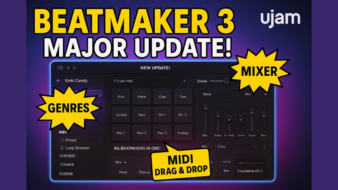 НОВОЕ ПОСЛЕДОВАТЕЛЬНОЕ ОПИСАНИЕ ОБНОВЛЕНИЯ UJAM Beatmaker 3 — ЛУЧШЕЕ ОБНОВЛЕНИЕ НА СЕГОДНЯШНИЙ ДЕНЬ?