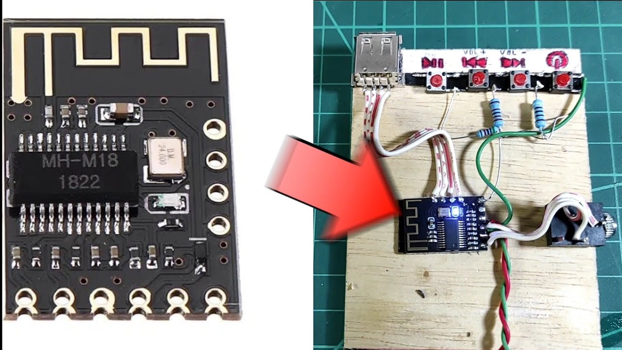 Bluetooth M18, install music control buttons and usb flash drive connector