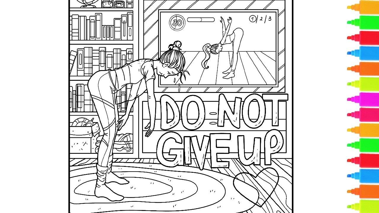 Coloring Do Not Give Up, Born to Run, Time to Relax | Sports Coloring Pages
