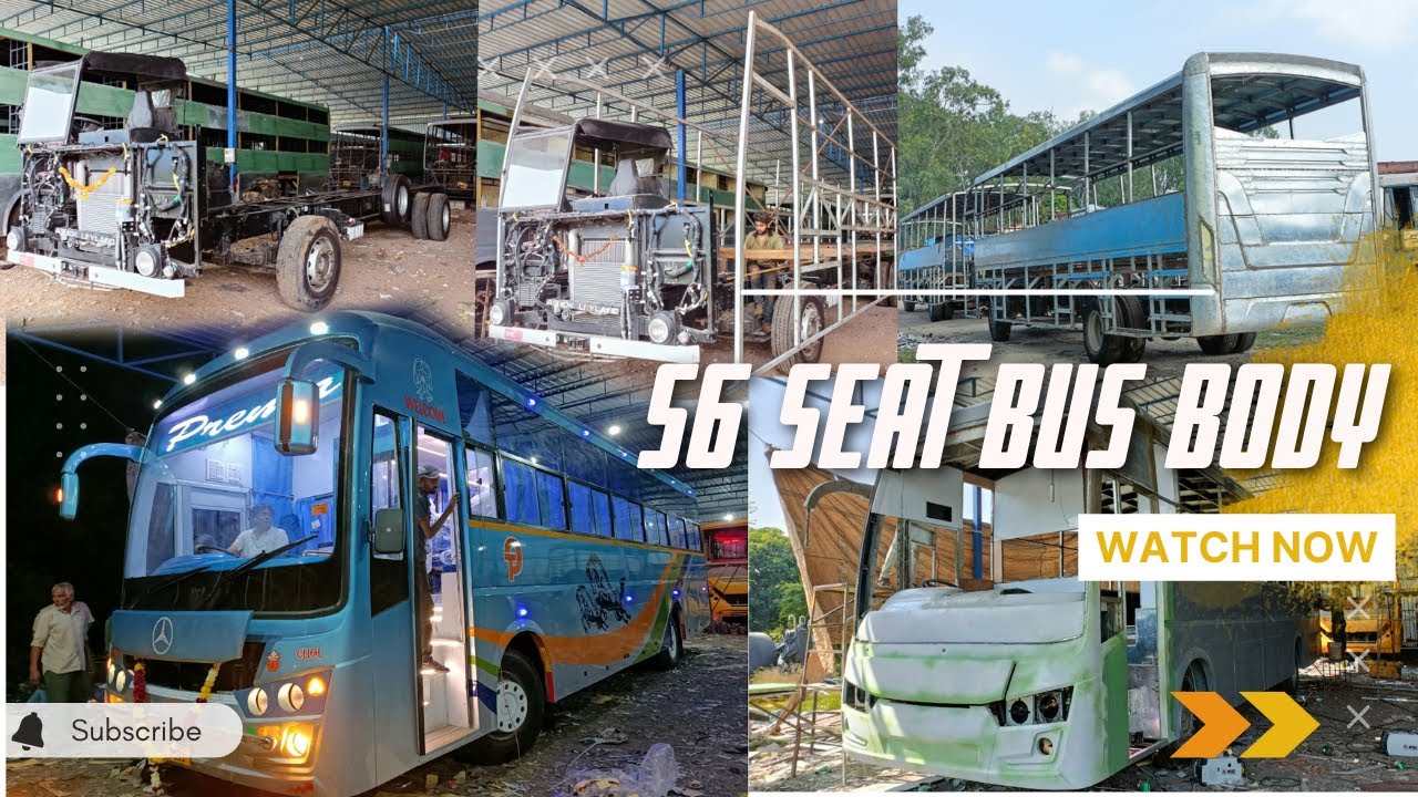 NEW 56 SEAT BUS BODY MANUFACTURING PROCESS | NEW SHREENATH COACH BUS BODY BUILDERS
