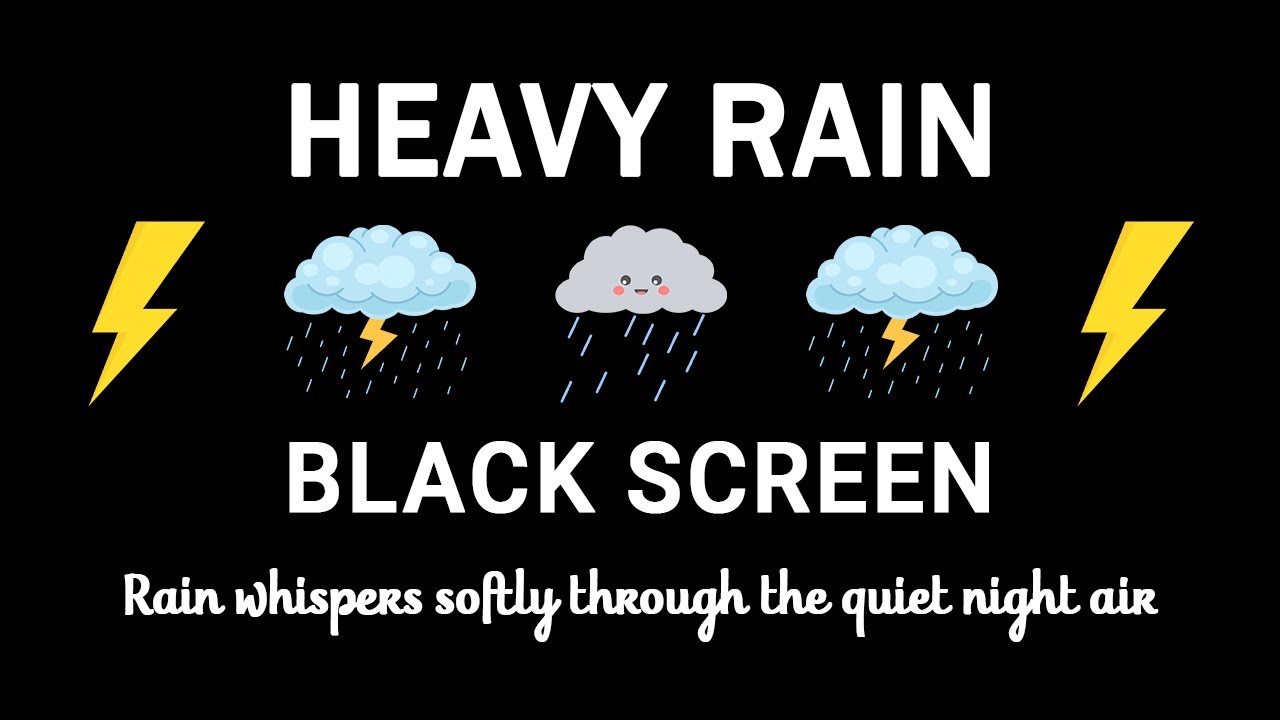 Rain and Thunder Ambience | BLACK SCREEN | Relaxing Night Audio
