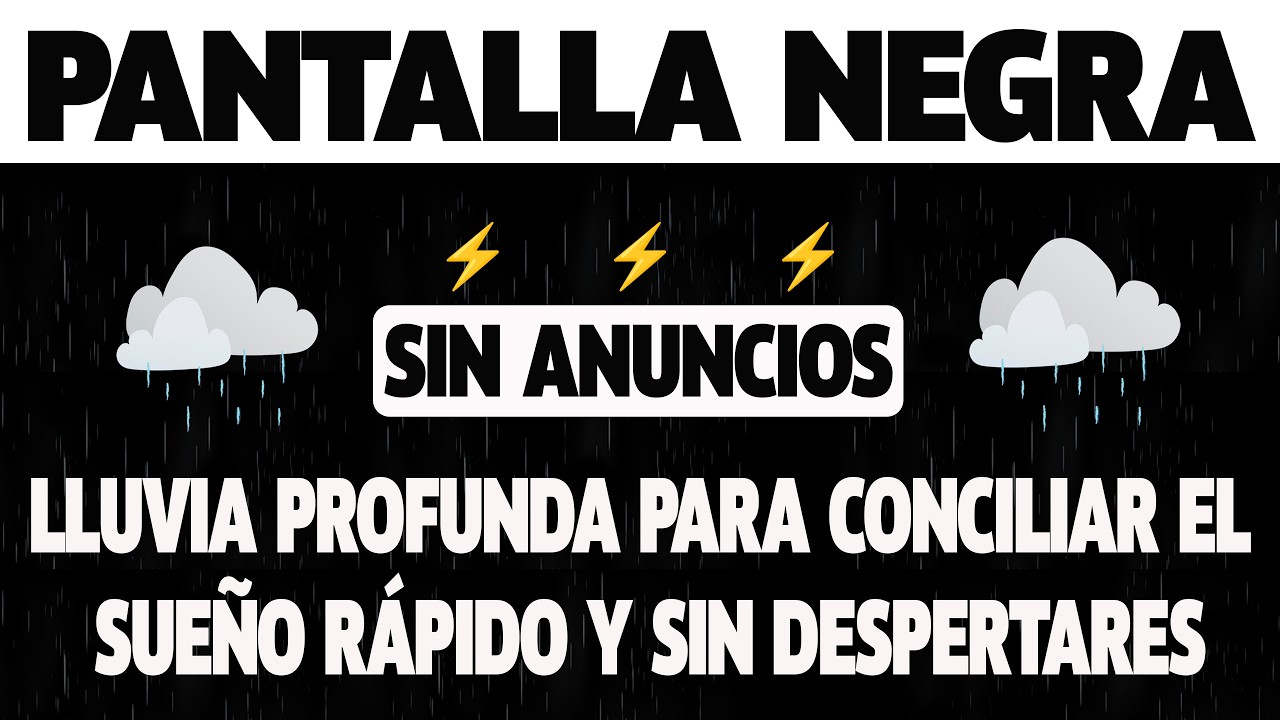 Pantalla Negra | Ruido Blanco de Lluvia Natural para Dormir Profundamente y Sin Ansiedad