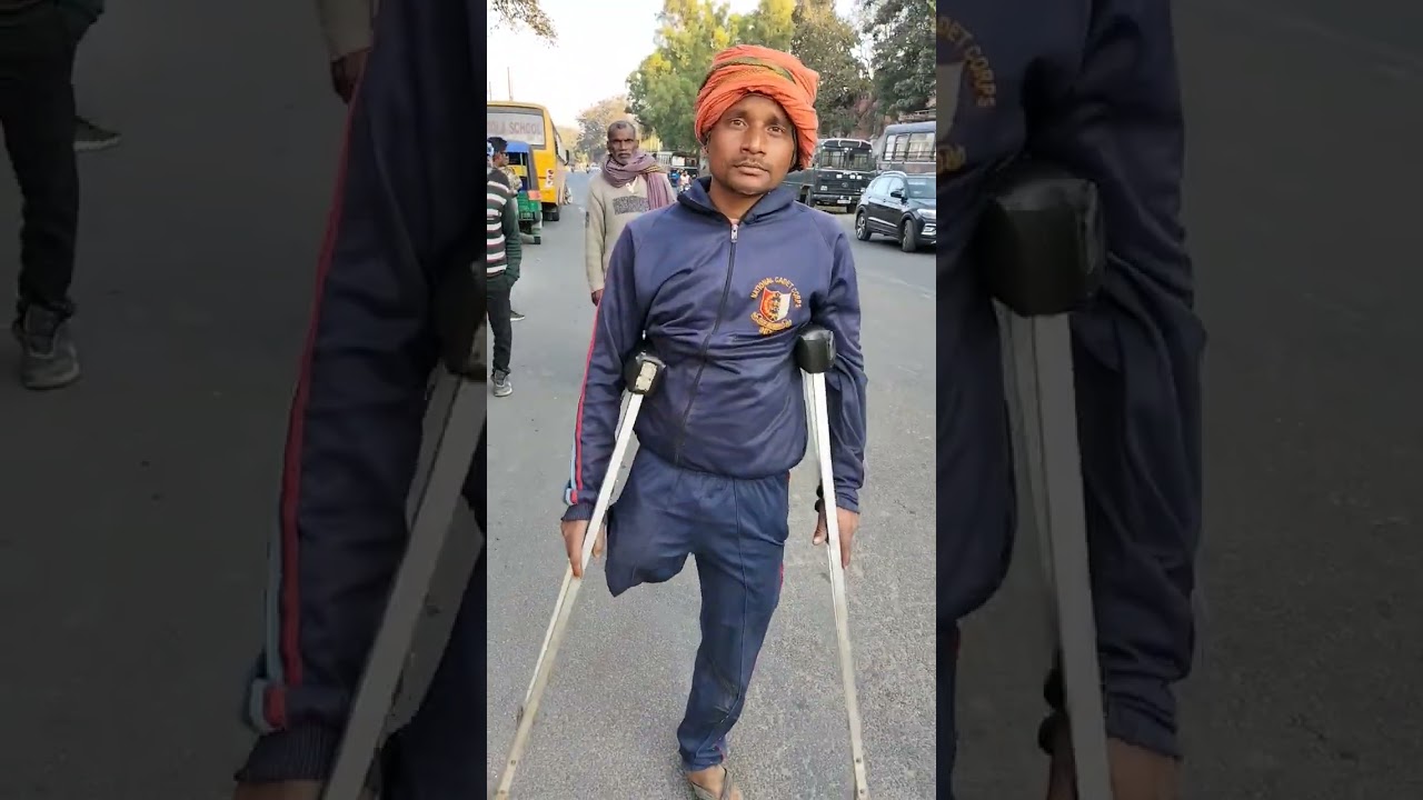 #Disabled brother came on the road for his rights#@viral video