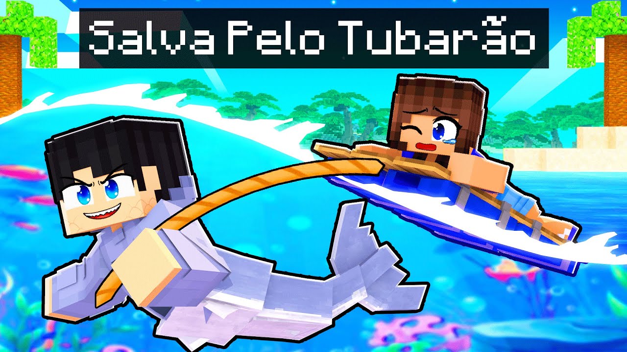 MIIKA foi SALVA pelo GAROTO TUBARÃO no Minecraft ◂Miika▸