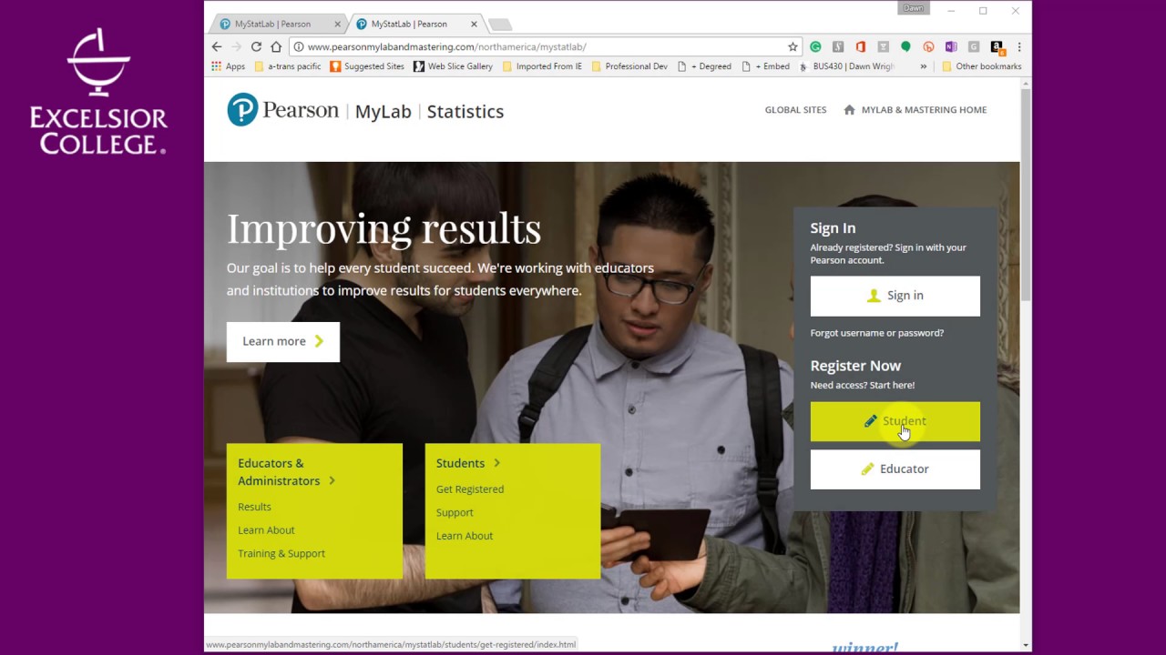 MyStatLab Registration