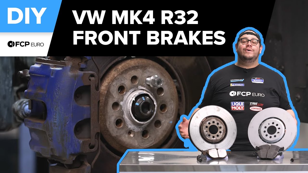 Замена передних тормозных колодок и ротора Volkswagen Golf R32 своими руками (2004 Volkswagen Mk4...