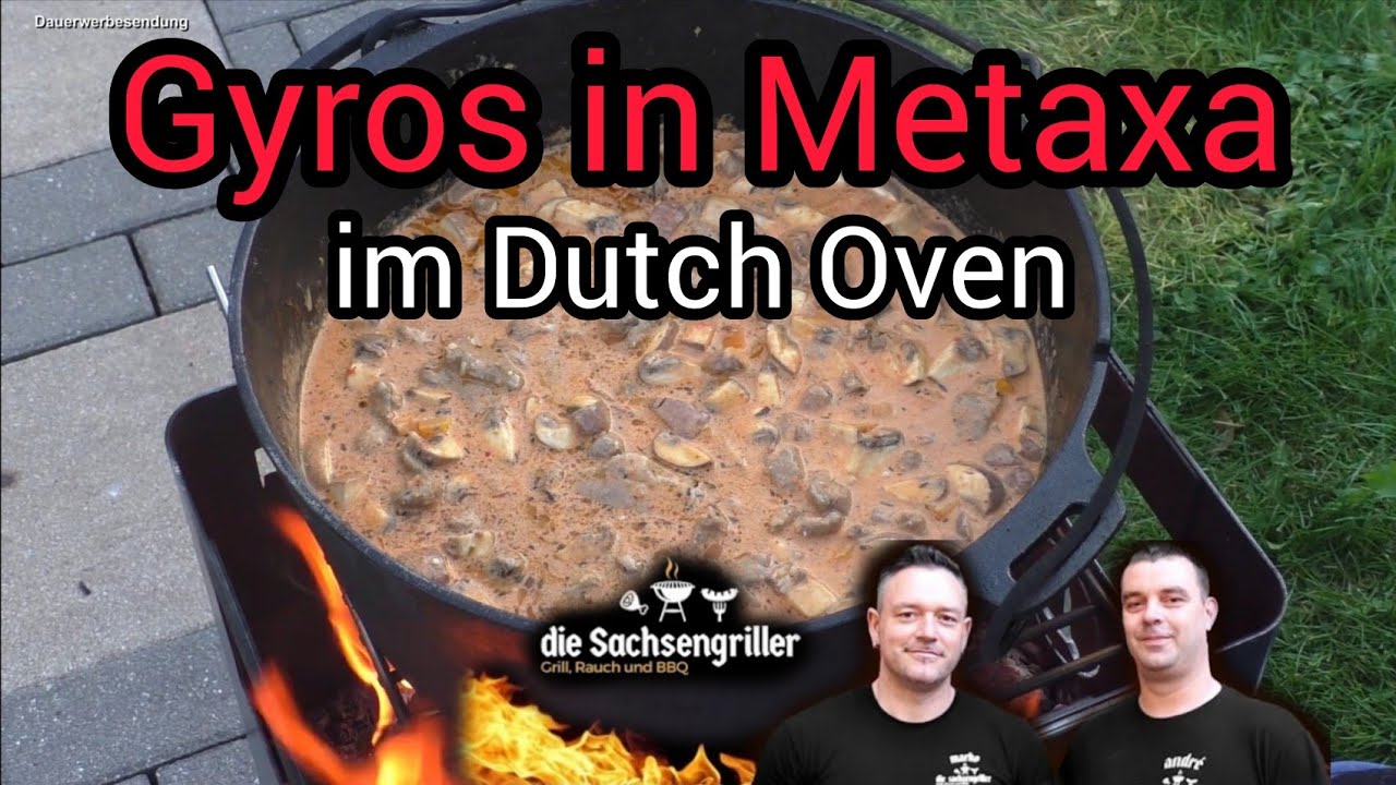Gyros in Metaxa | aus dem Dutch Oven | Die Sachsengriller