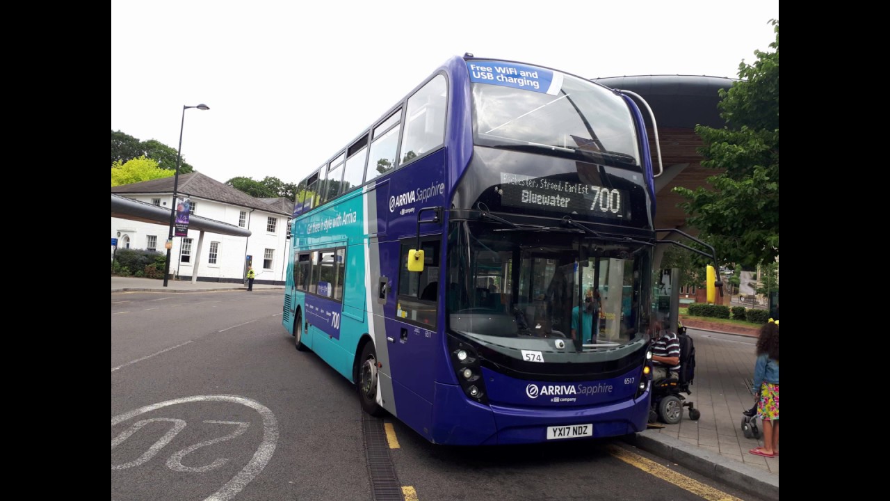 FULL ROUTE VISUAL, NON TFL| Arriva Sapphire Bus Route 700: Bluewater– Chatham | 6517 (YX17NDZ)