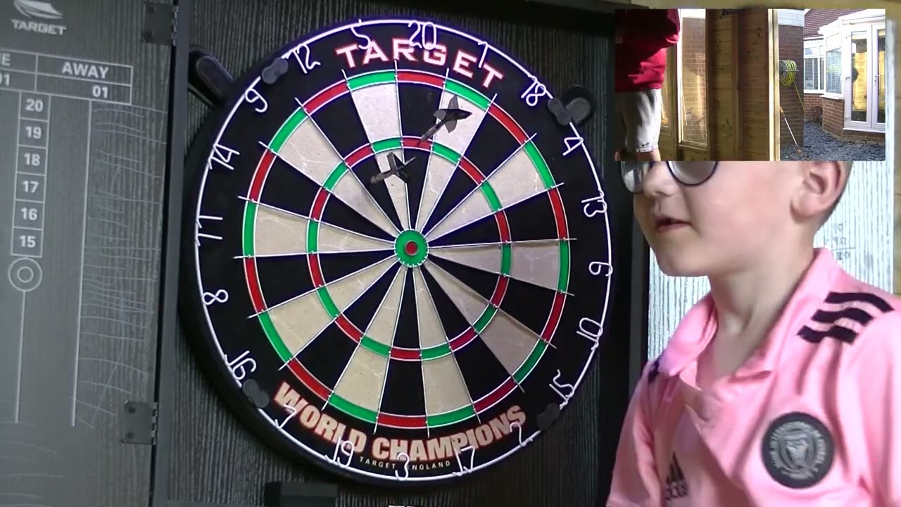 22.04.25 - 5yr old William plays darts on adult height and distance board