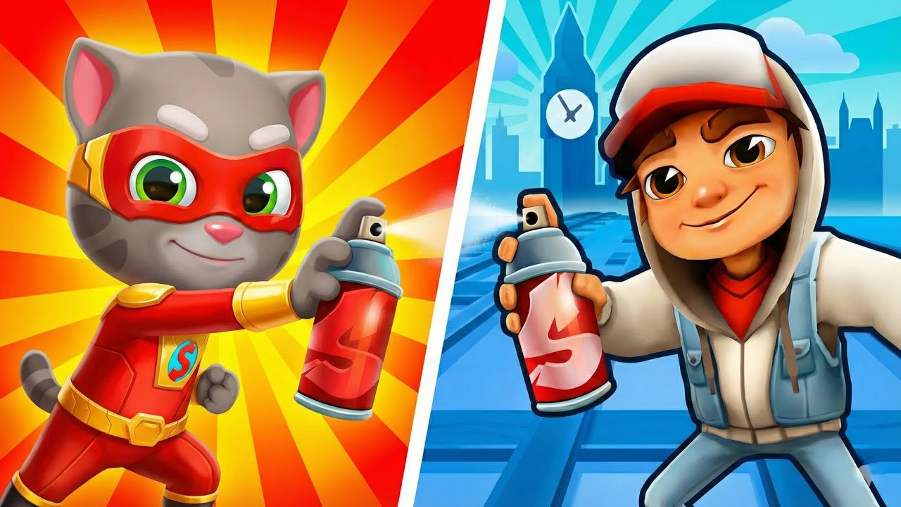 Subway Surfer VS Talking Tom Hero Dash - Gameplay Subway Surfer Love Odyssey & Hero Dash Gameplay