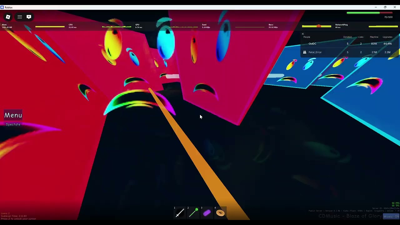 TDUT:R FD: lap 2 backwards sub 5 for fun