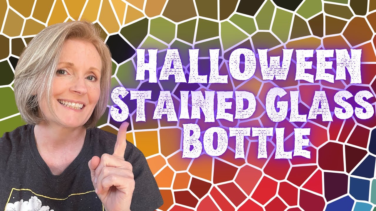Faux STAINED GLASS Wine Bottle For A Haunted HALLOWEEN