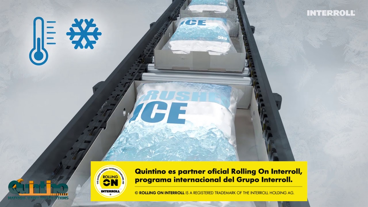 Equipamiento transportador modular para productos en entornos Congelados de hasta -30&deg; MCP Interroll