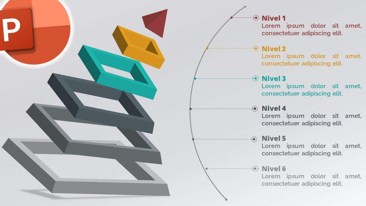 Infografía Piramidal en 3D Animada en Minutos! Diseño Original
