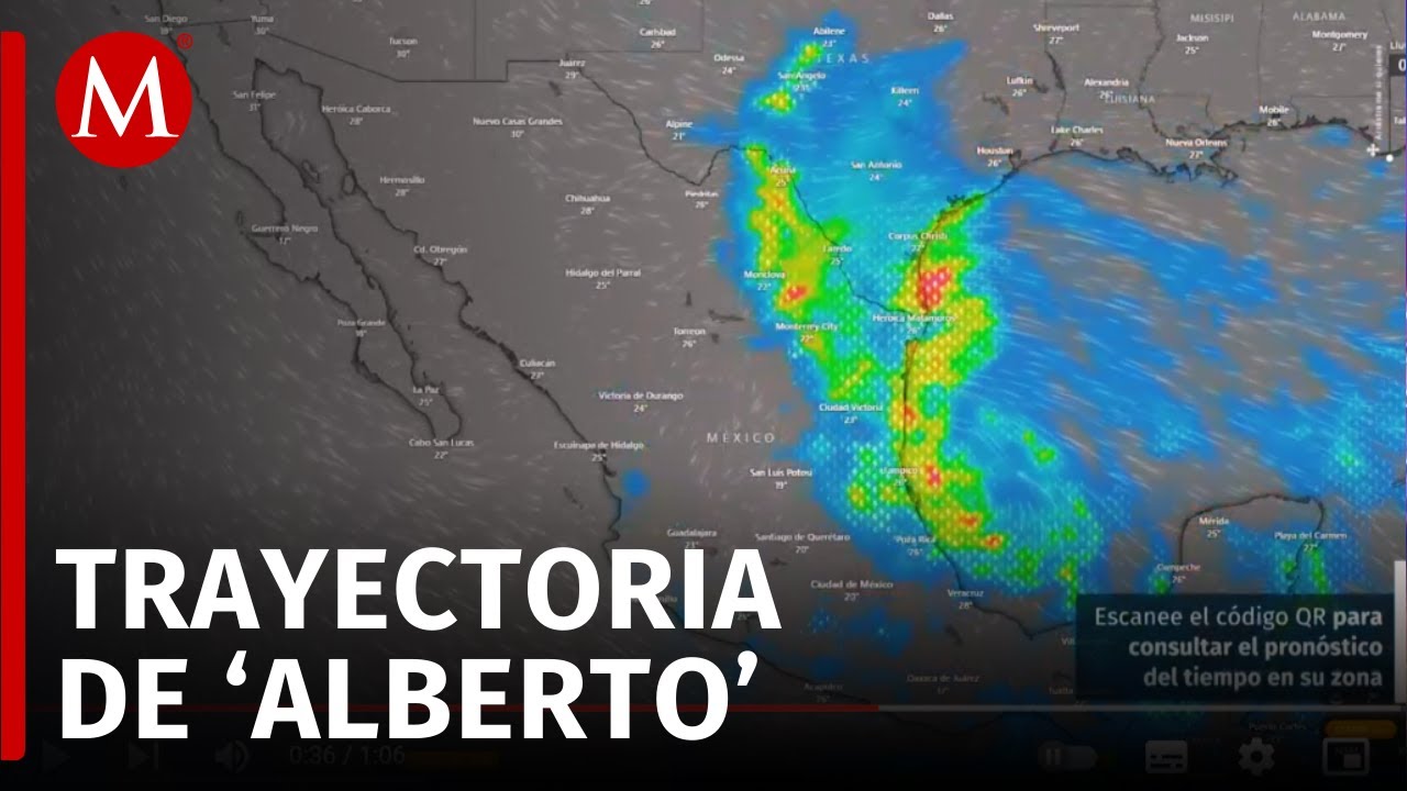 Tormenta tropical 'Alberto' se aproxima al sureste de M&eacute;xico