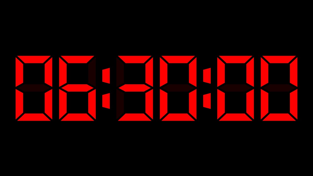 SILENT - 6 Hour and 30 Minute Countdown Timer with Chapters - LCD Bold - Red