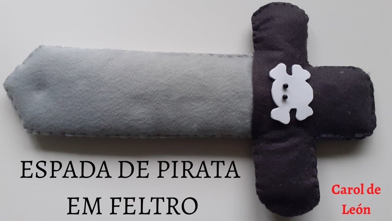 Aprenda a Fazer o Passo a Passo de uma Espada de Pirata em Feltro #espadadepirata #espadaemfeltro