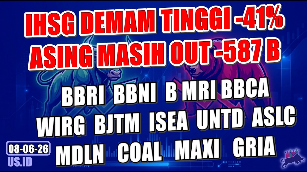 0806 UPDATE IHSG UPDATE SAHAM BBRI BBNI BMRI BBCA WIRG BJTM ISEA UNTD ASLC MDLN COAL MAXI GRIA